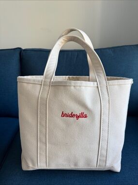 LL BEAN tote, medium with regular handles (short) - bride gift
